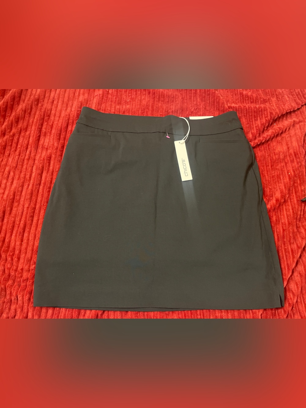 Chico's Black Stretch A-Line Mini Skirt